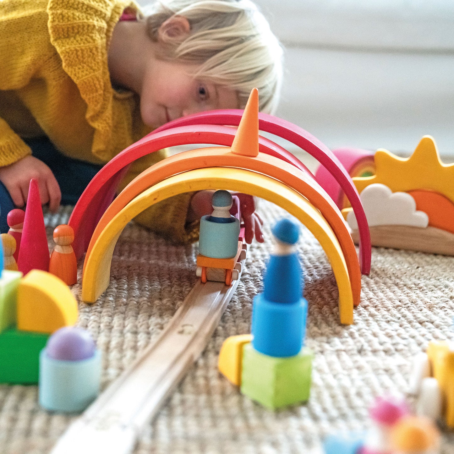 Grimms building set wooden train