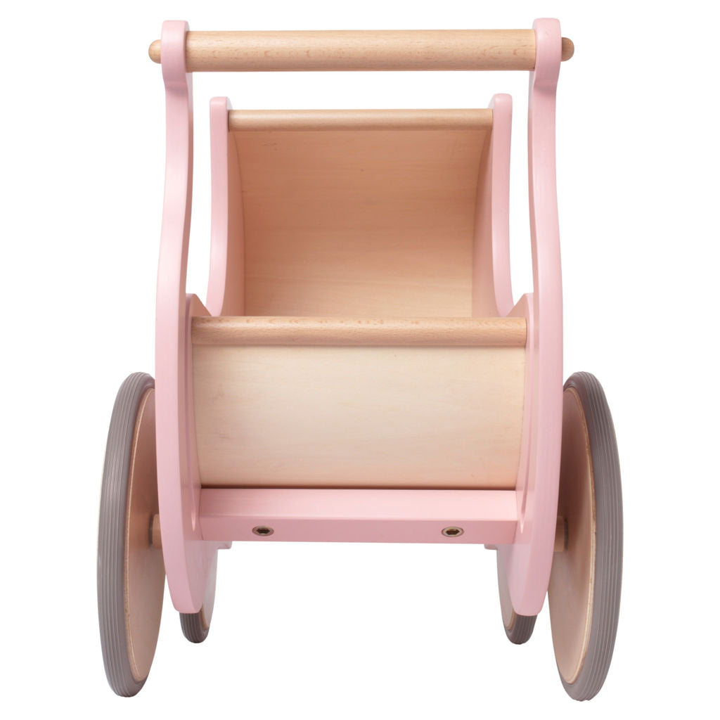 Wooden pram 2-in-1 walker toy- Pink