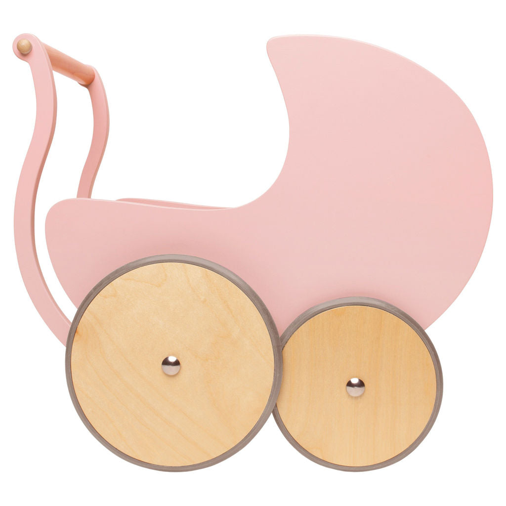 Wooden pram 2-in-1 walker toy- Pink