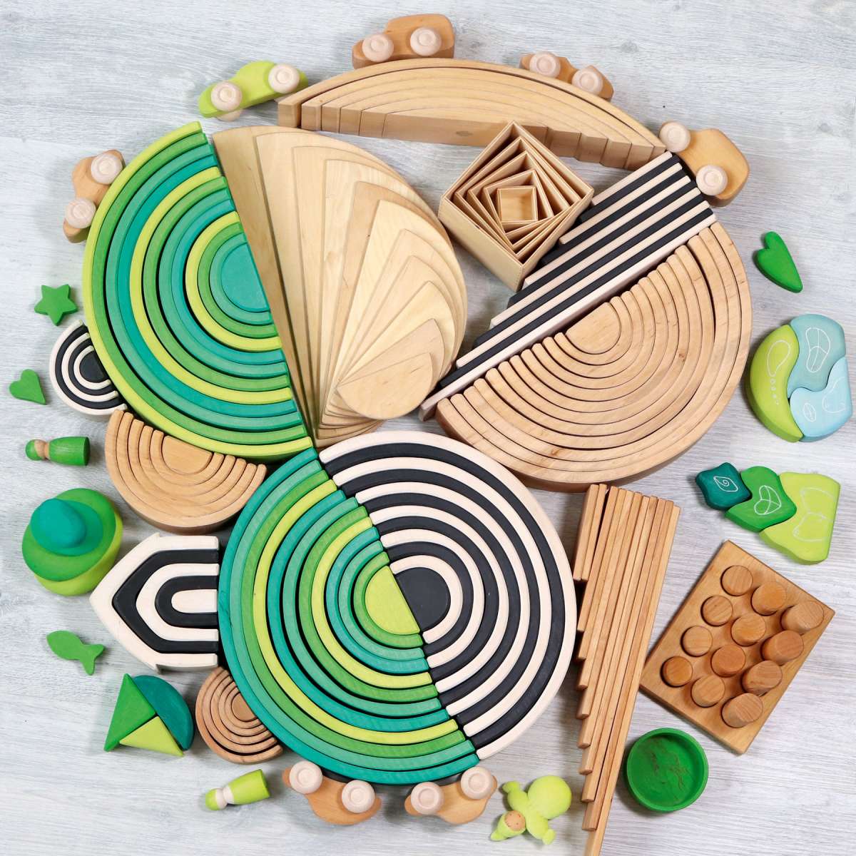 Grimm's large wooden rainbow- Meadow green