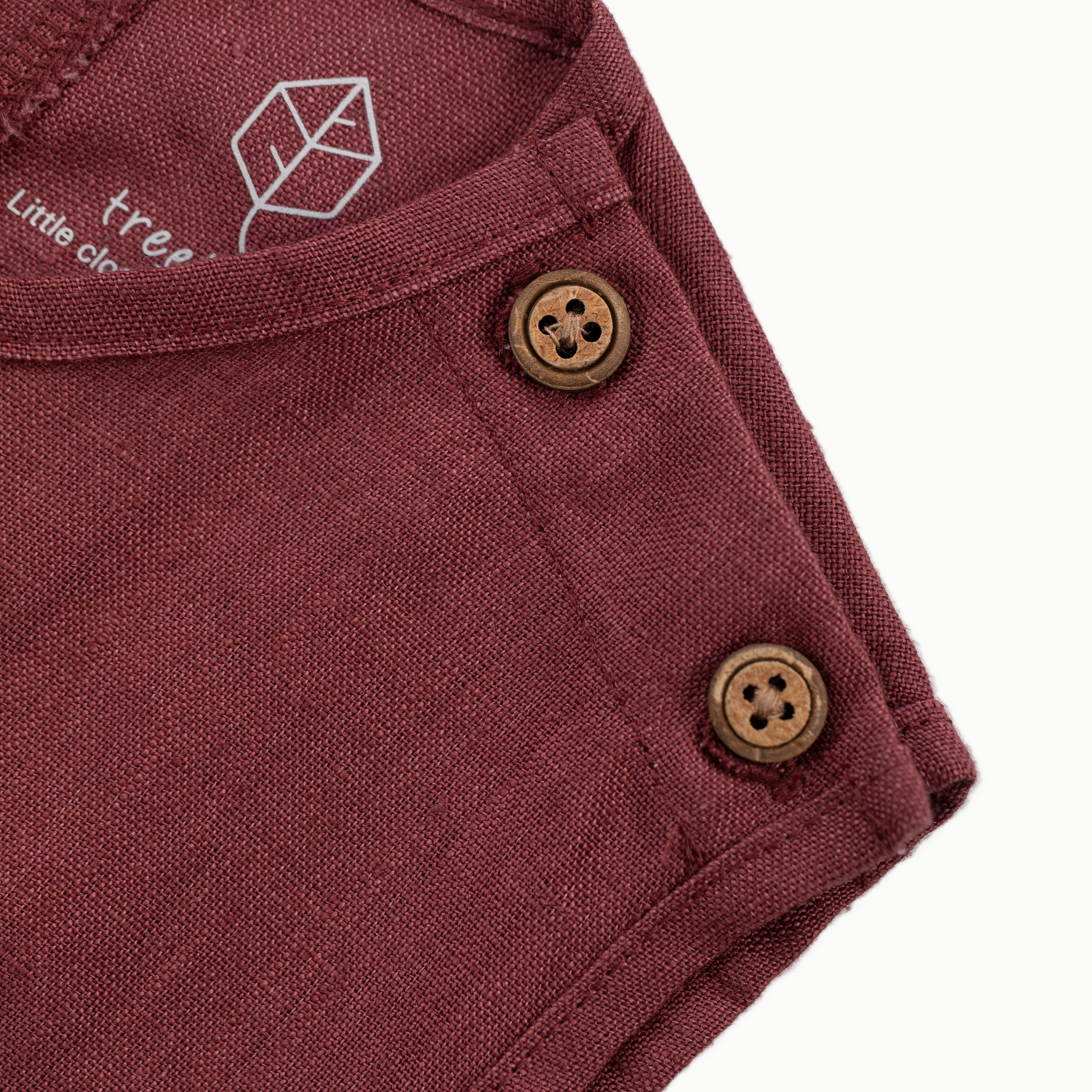 Maple unisex burgundy linen romper-Canyon Clay