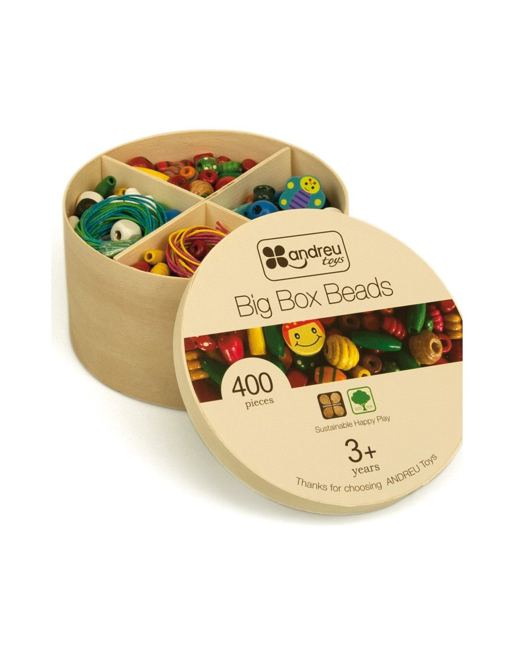 Big box of wooden beads