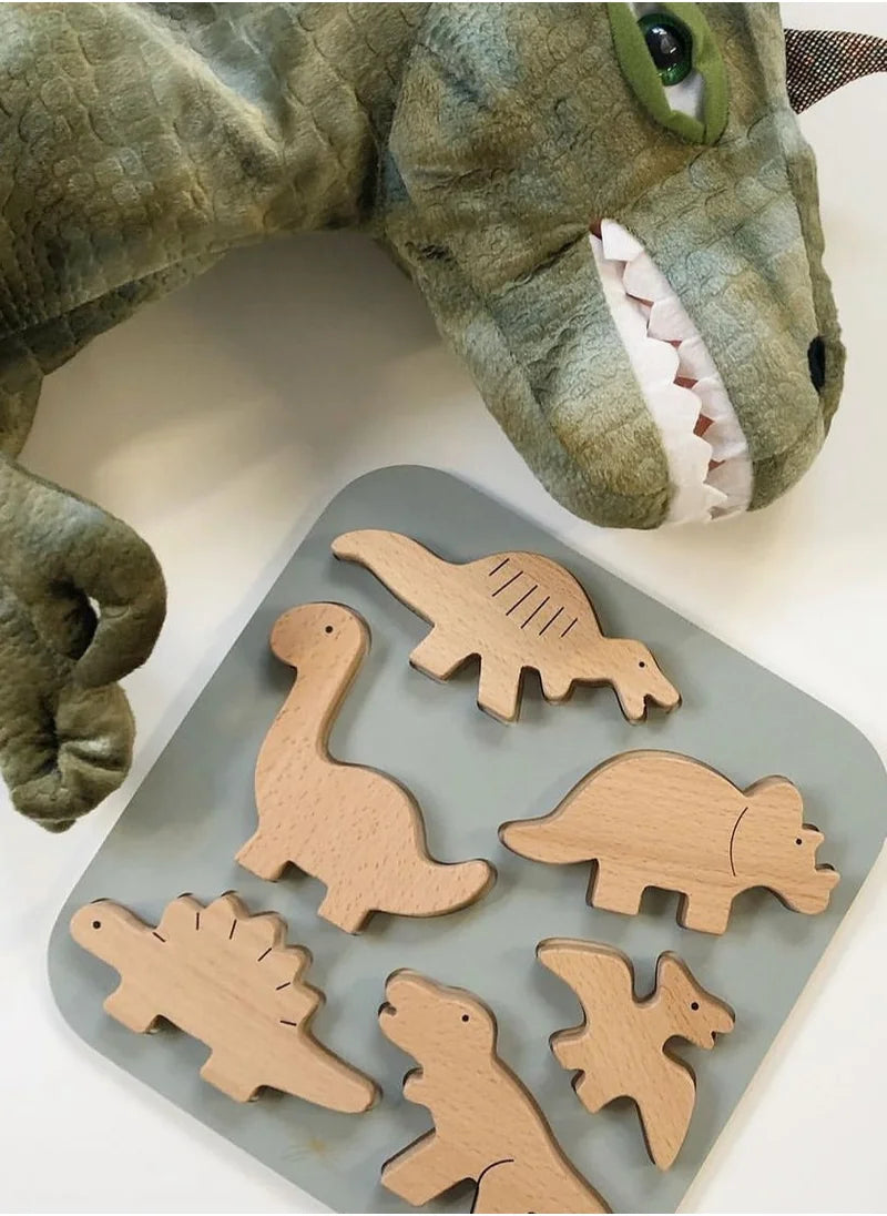 Wooden dinosaur puzzle