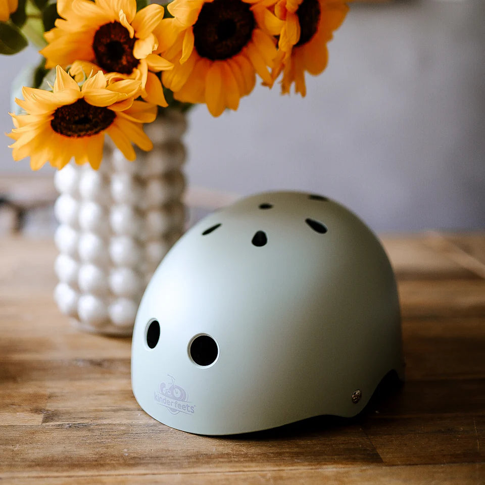 Adjustable kids bike helmet-Matte Silver Sage