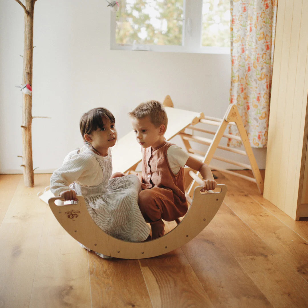 Wooden pikler rocking & climbing arch