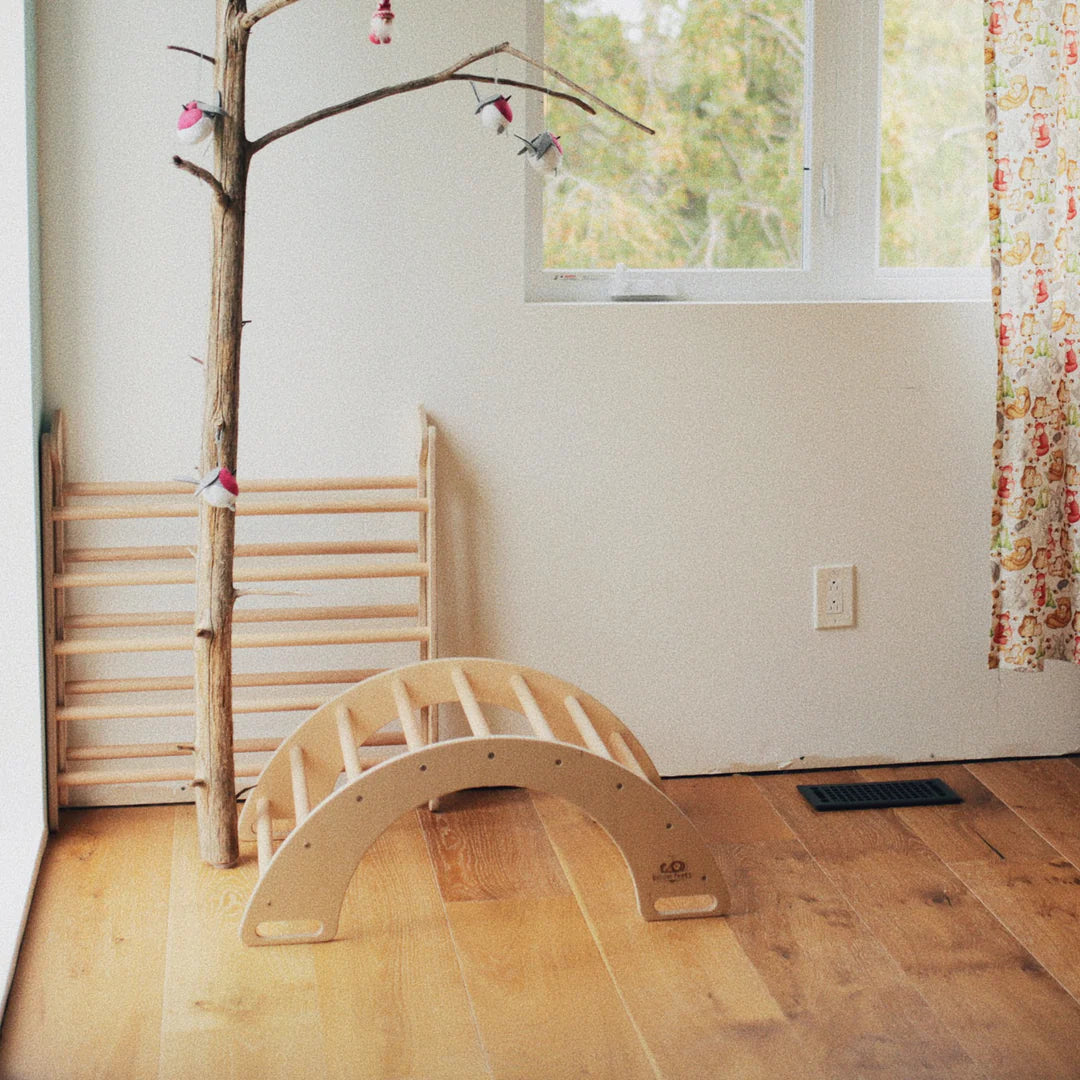 Wooden pikler rocking & climbing arch