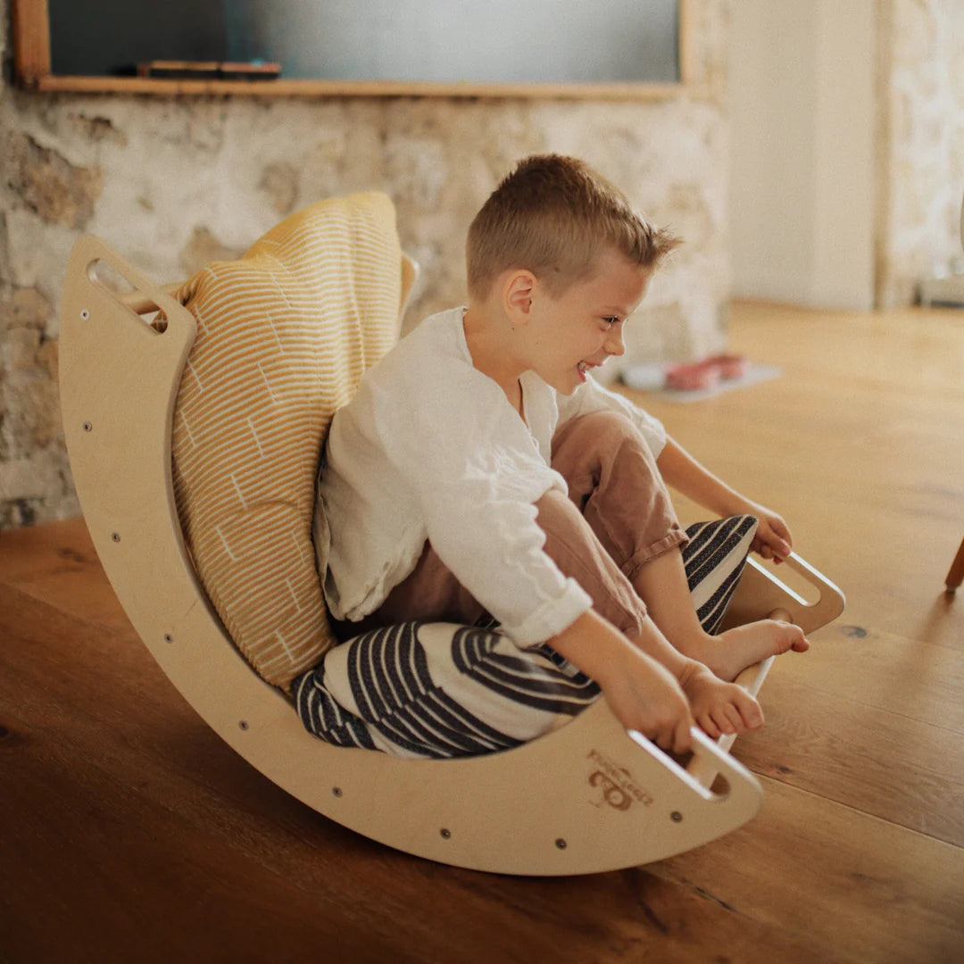 Wooden pikler rocking & climbing arch