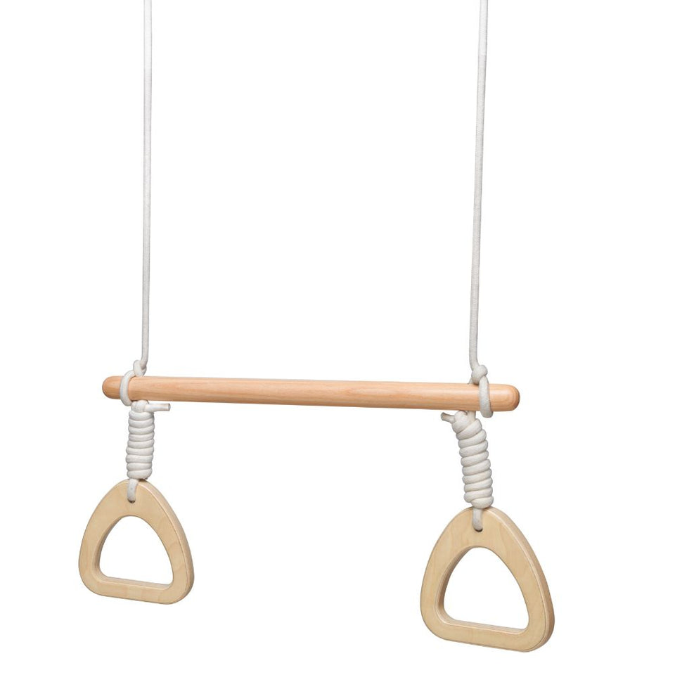 Trapeze wooden and rope swing
