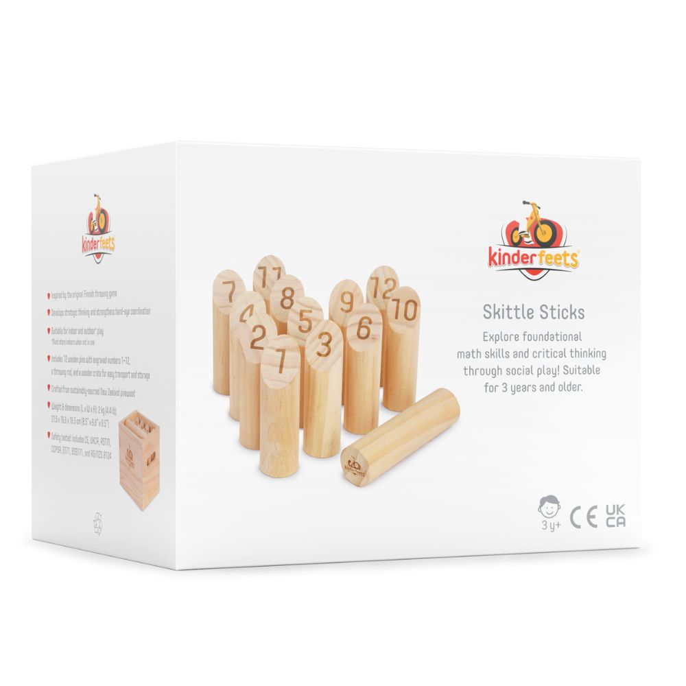 Wooden skittles bowling game