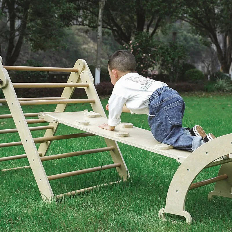 3 pieces wooden climbing set - Natural