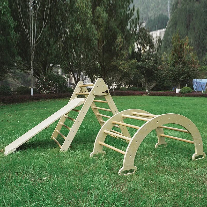 3 pieces wooden climbing set - Natural