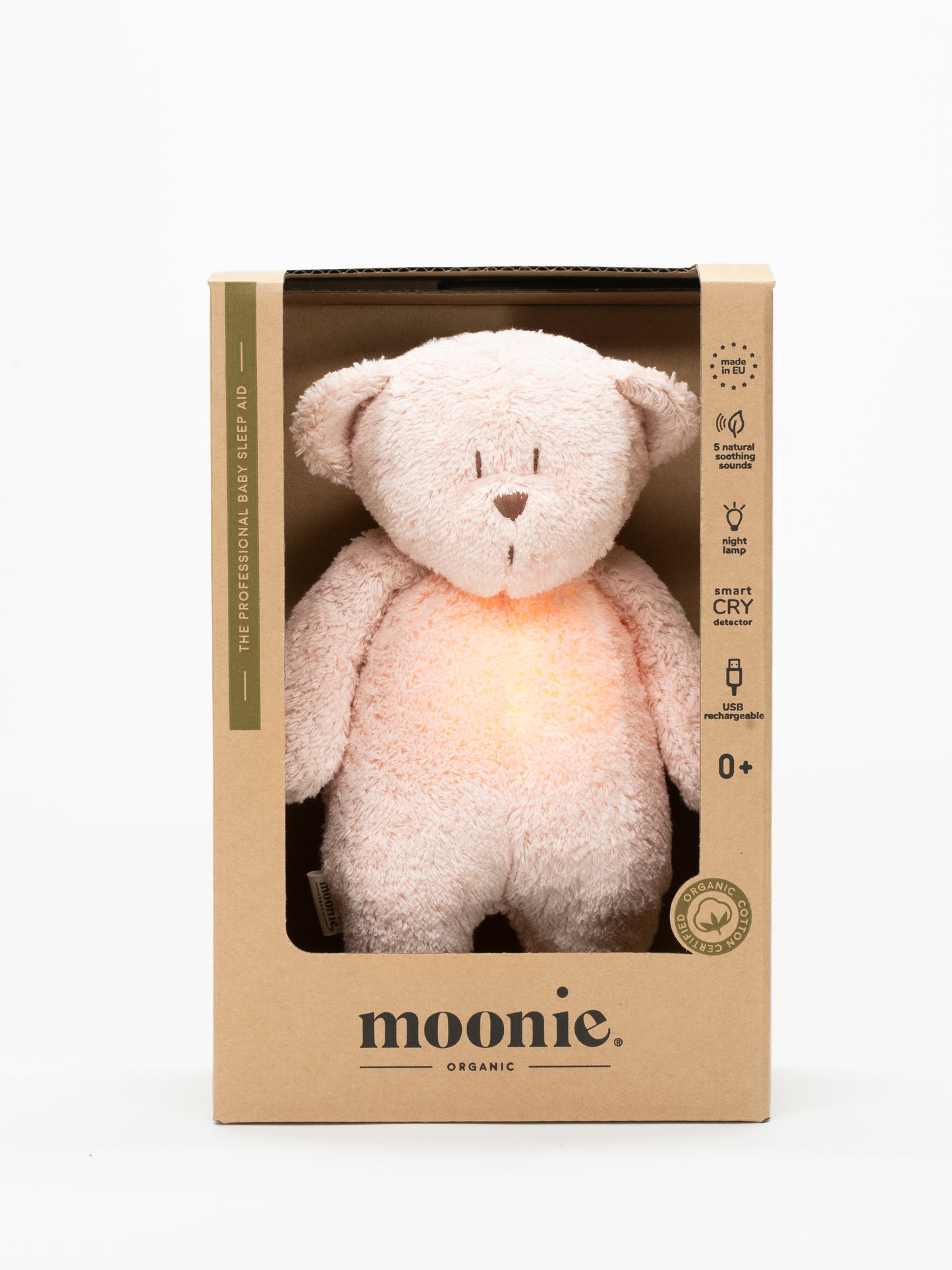 Organic humming bear soft toy and lamp- Rose