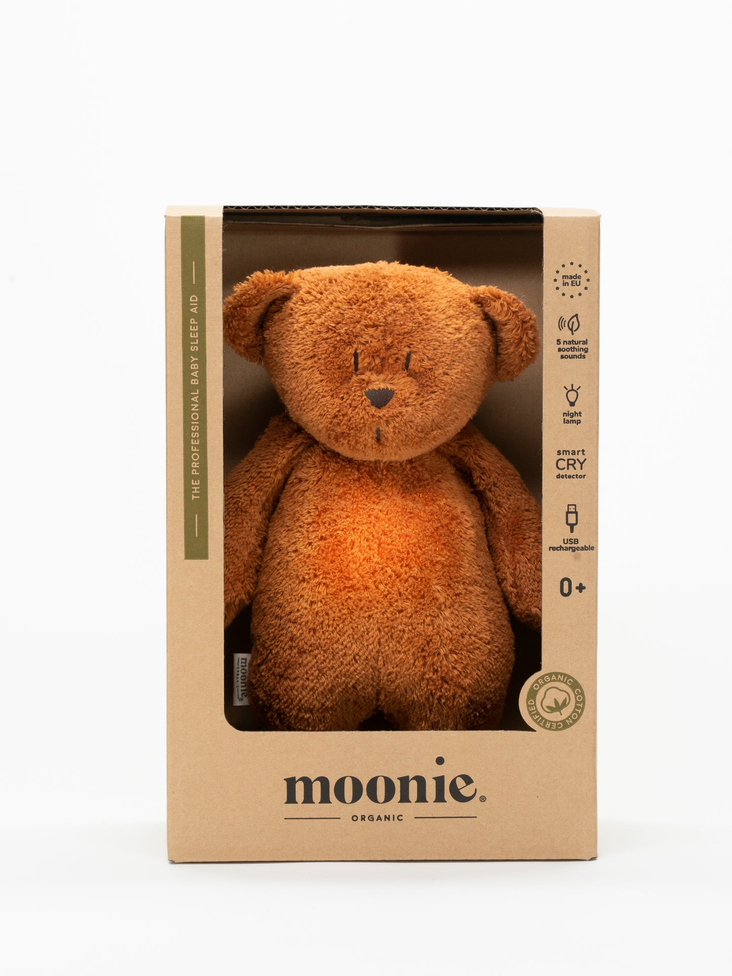 Organic humming bear soft toy and lamp - Caramel