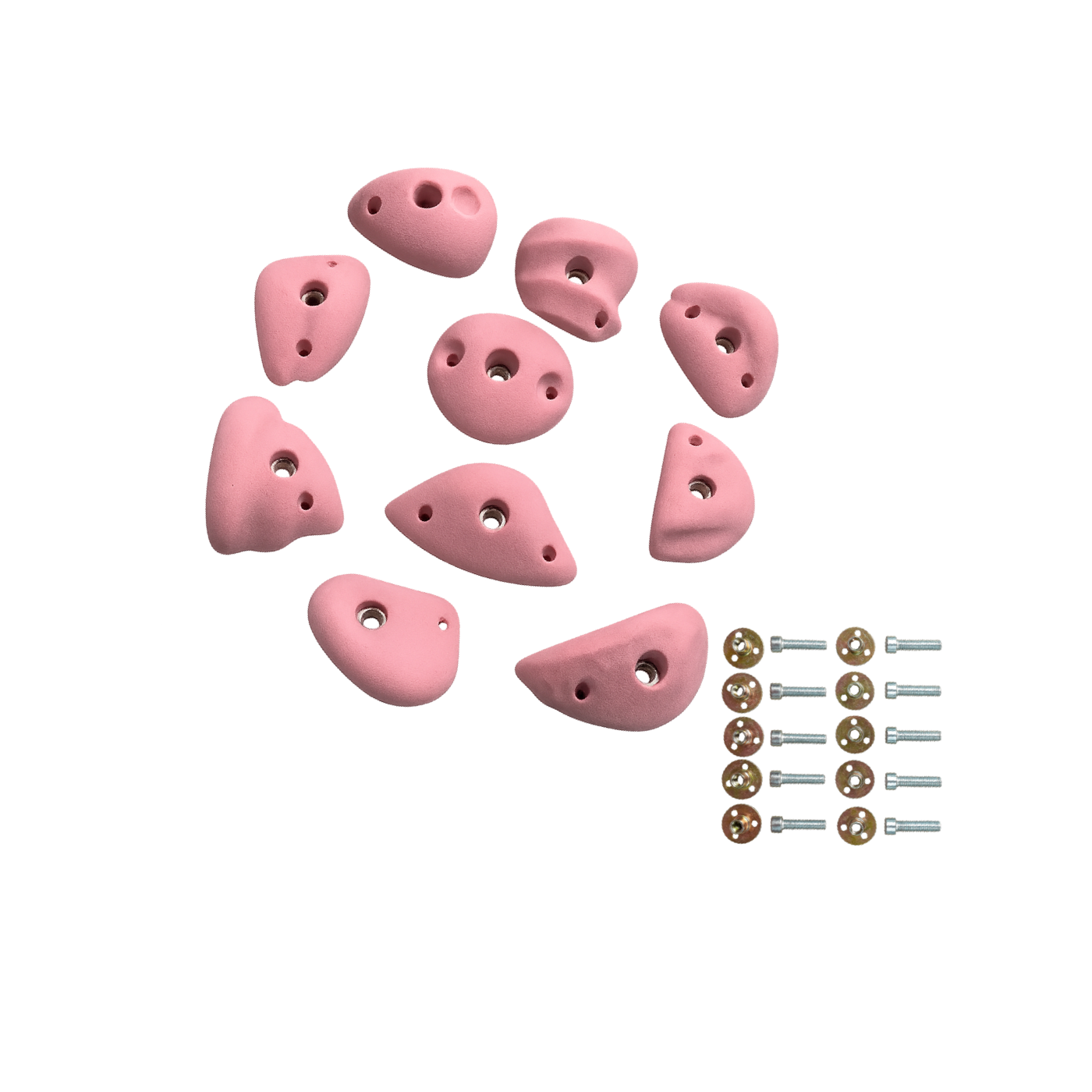 Durable resin rock climbing holds - 10 pieces set