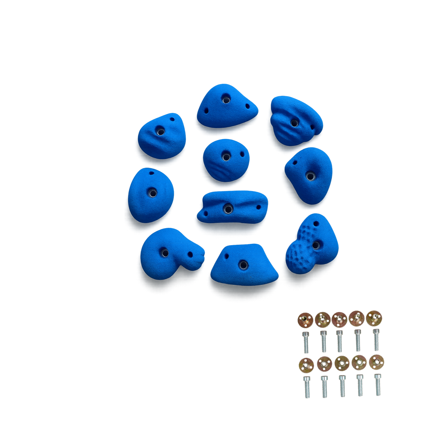 Durable resin rock climbing holds - 10 pieces set