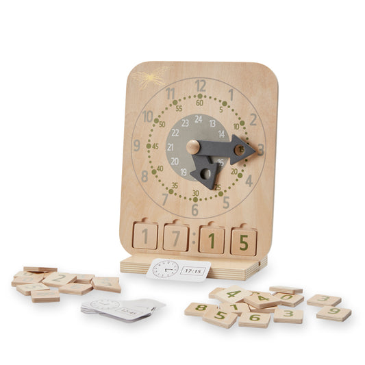Educational wooden kids clock