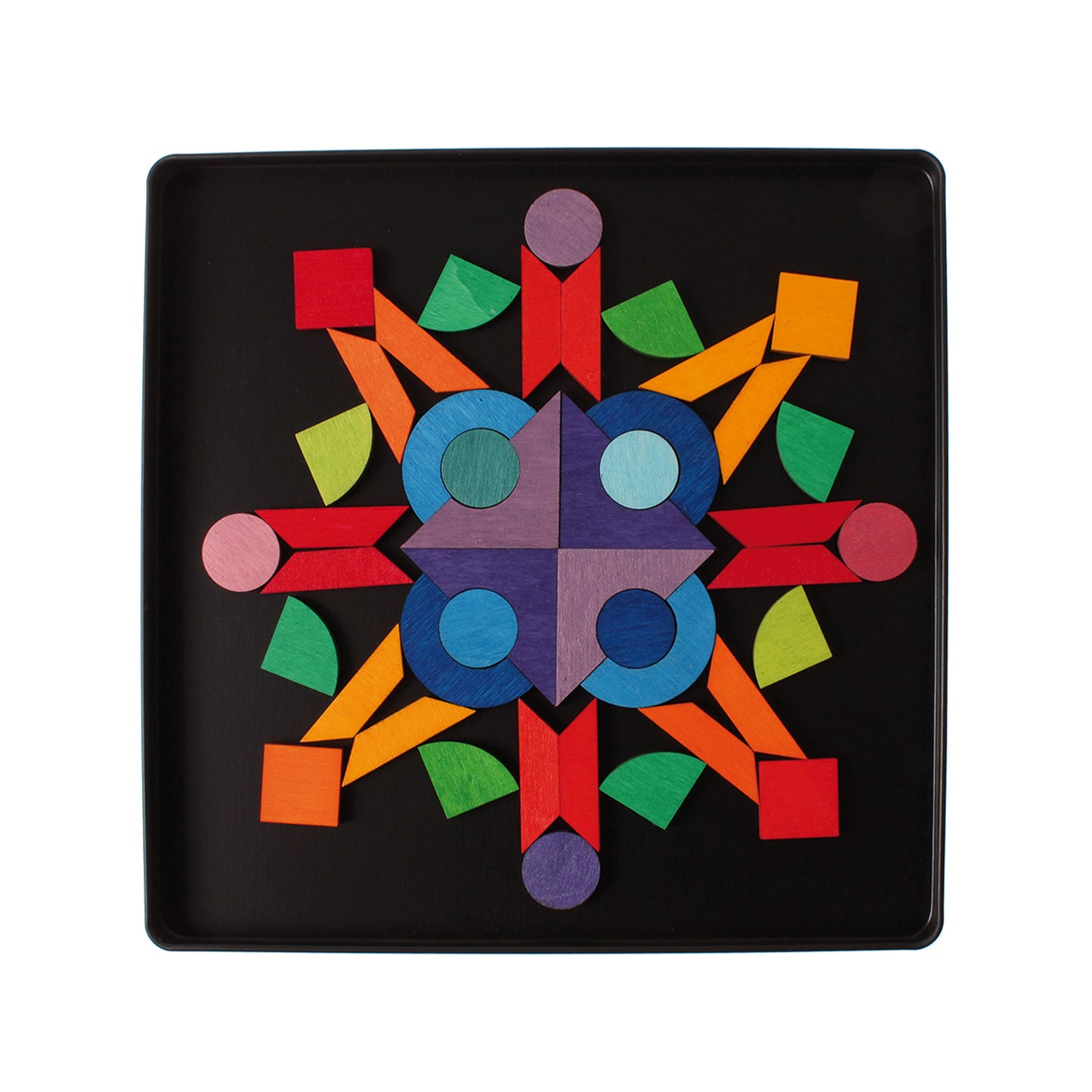 Grimm's wooden magnetic puzzle- Triangle, square, circle with sparkling parts