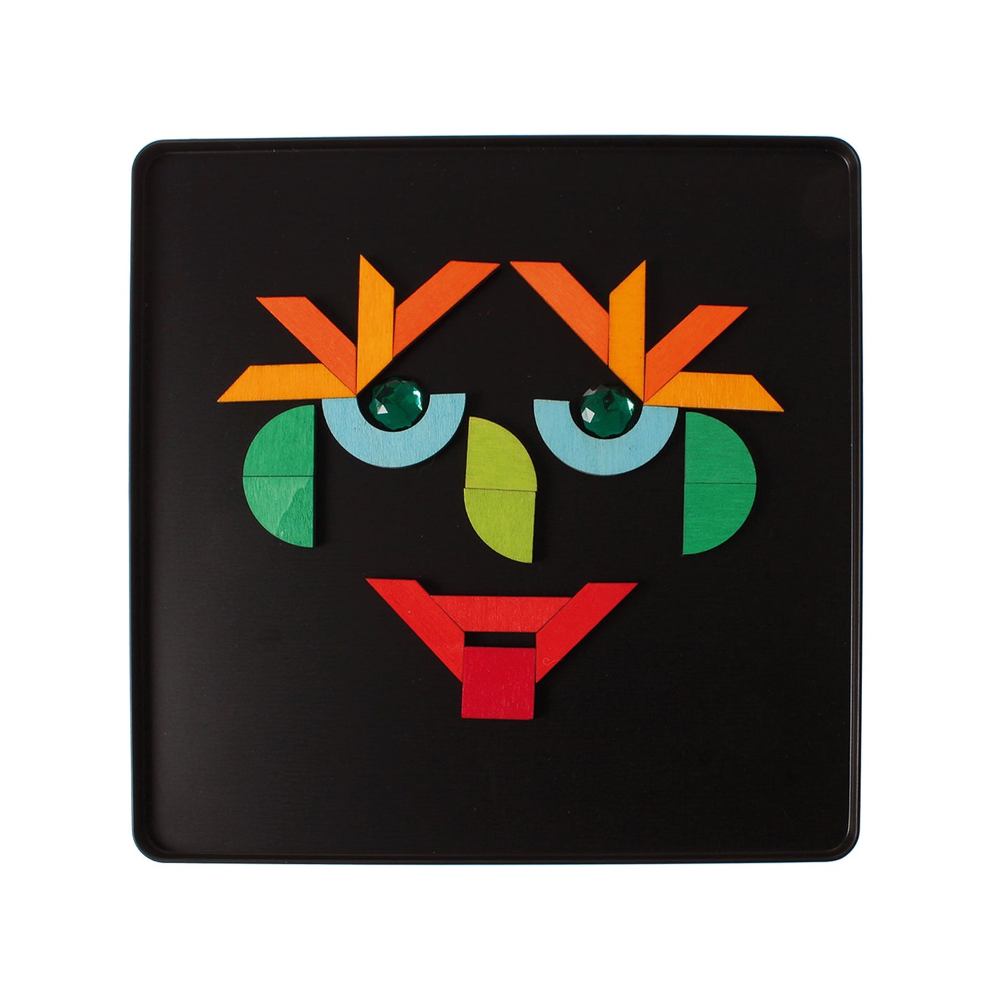Grimm's wooden magnetic puzzle- Triangle, square, circle with sparkling parts