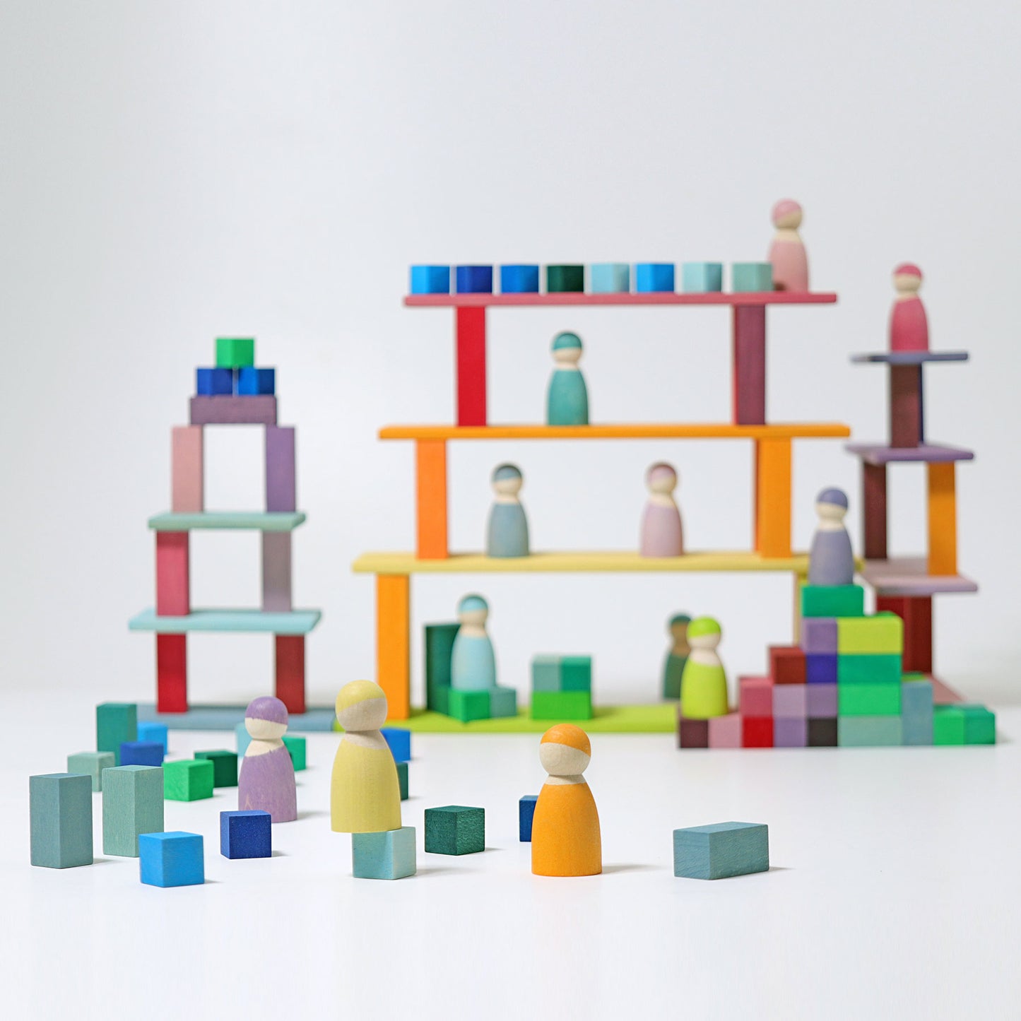 Grimm's wooden building boards- Pastel