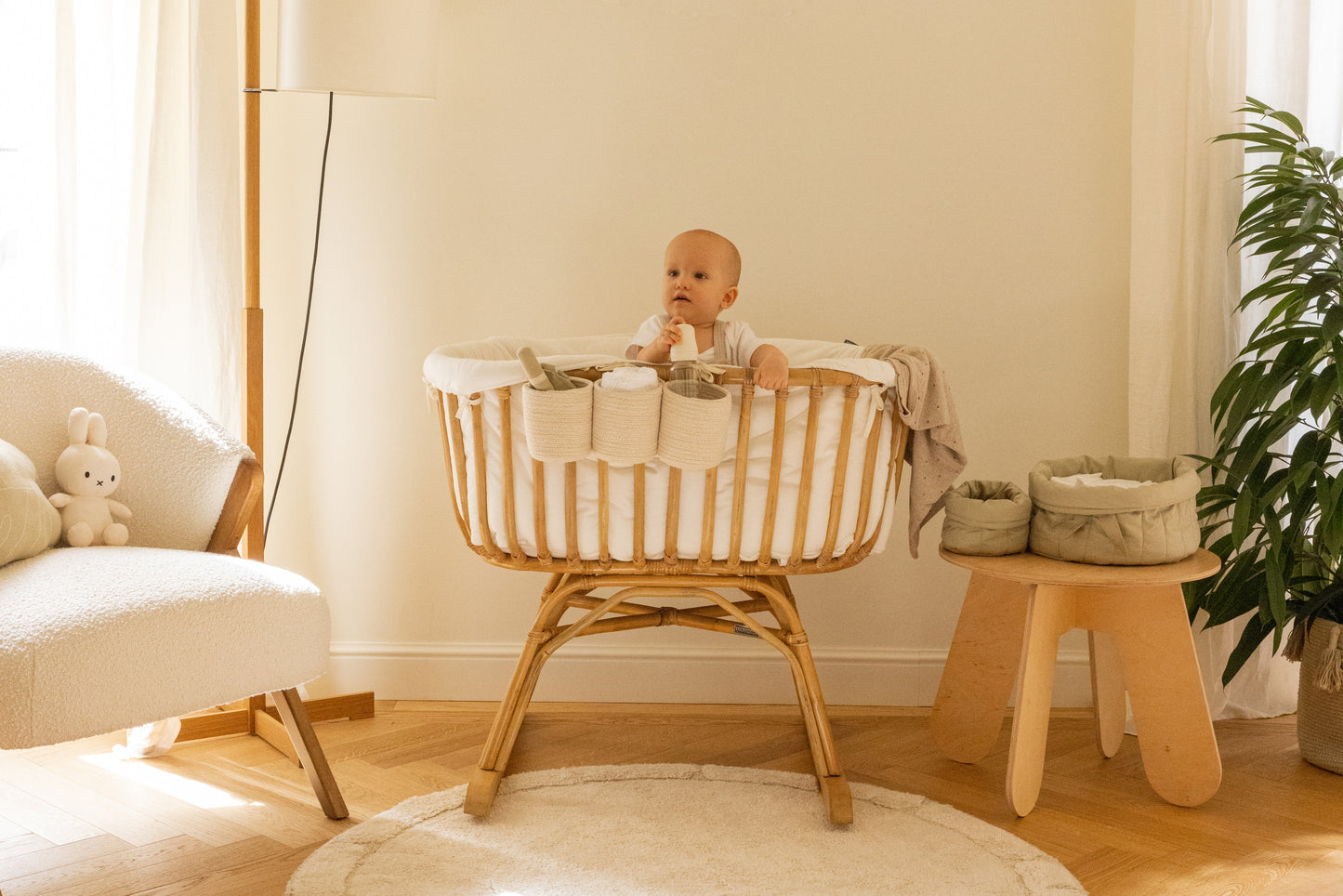 Trio of crib storage baskets- Vanilla