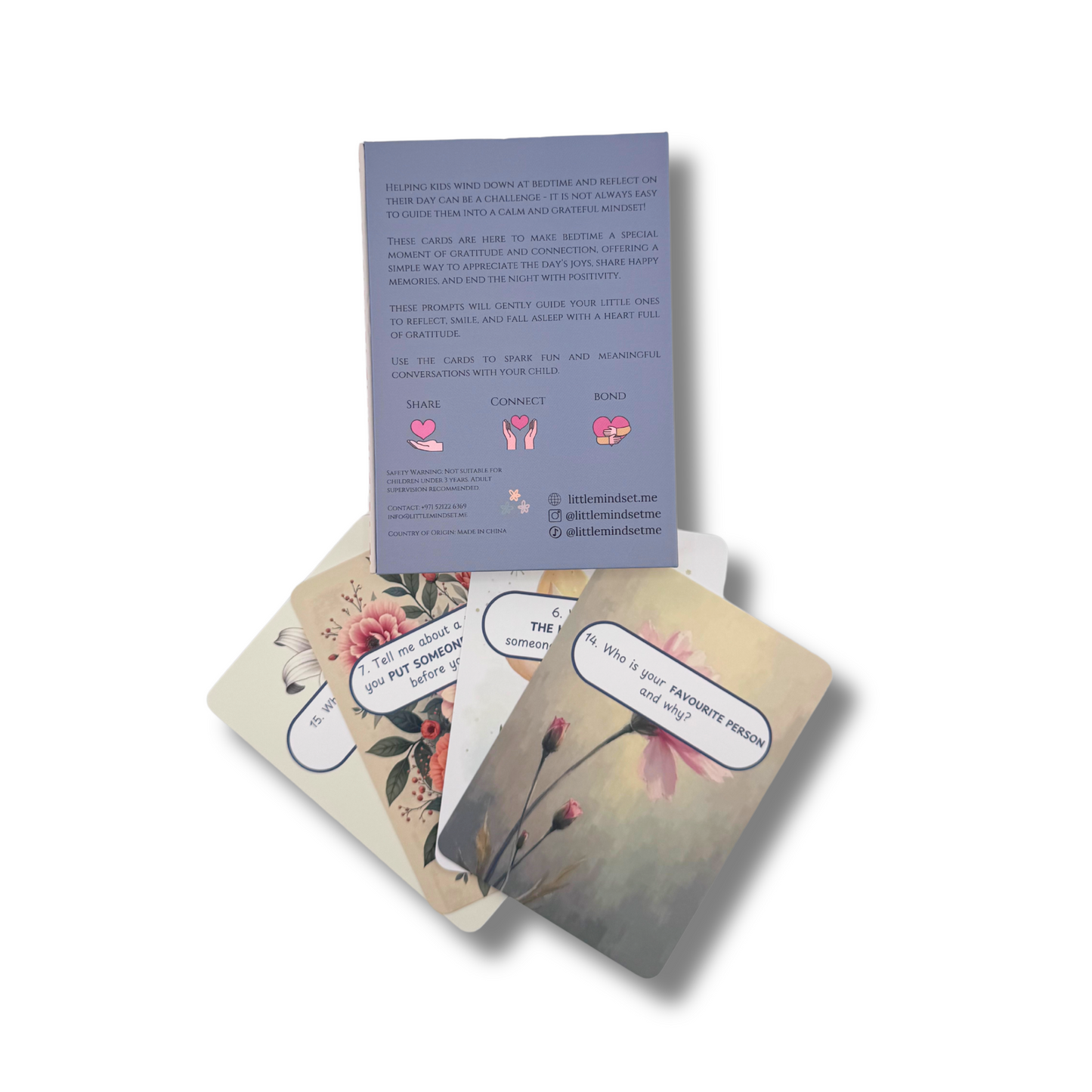 Bedtime Conversations & Gratitude flashcards set