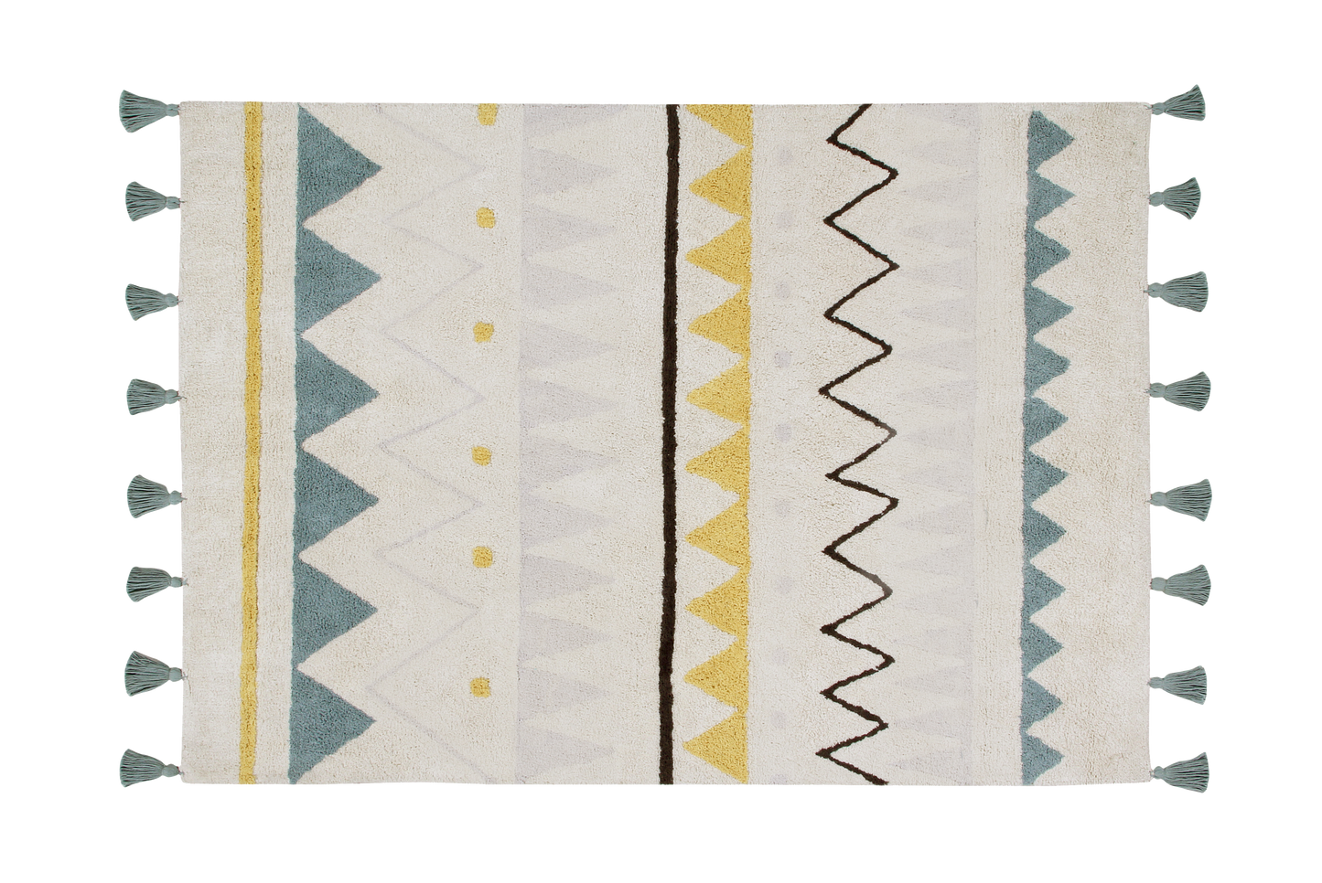 Azteca washable kids rug- Vintage Blue
