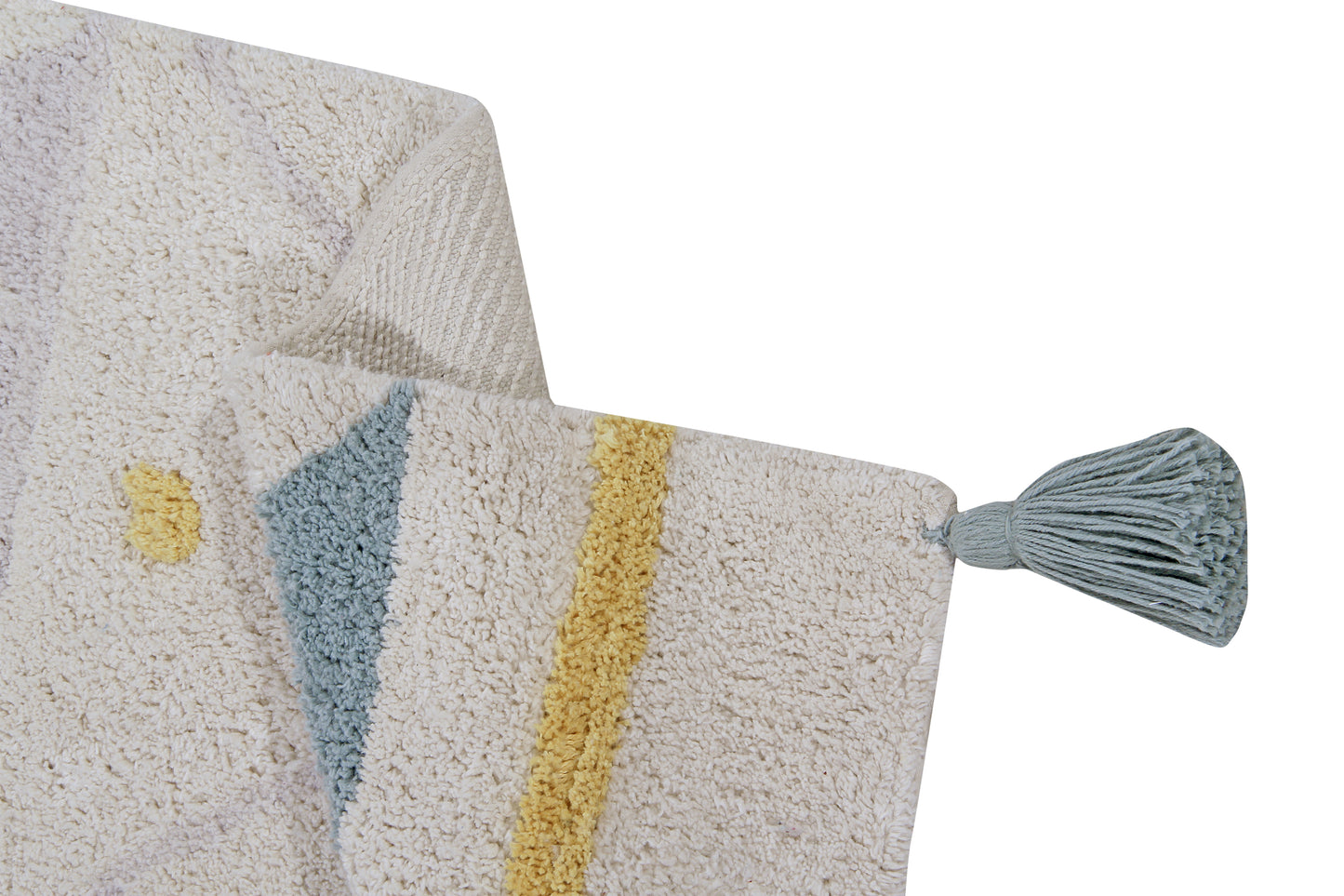 Azteca washable kids rug- Vintage Blue