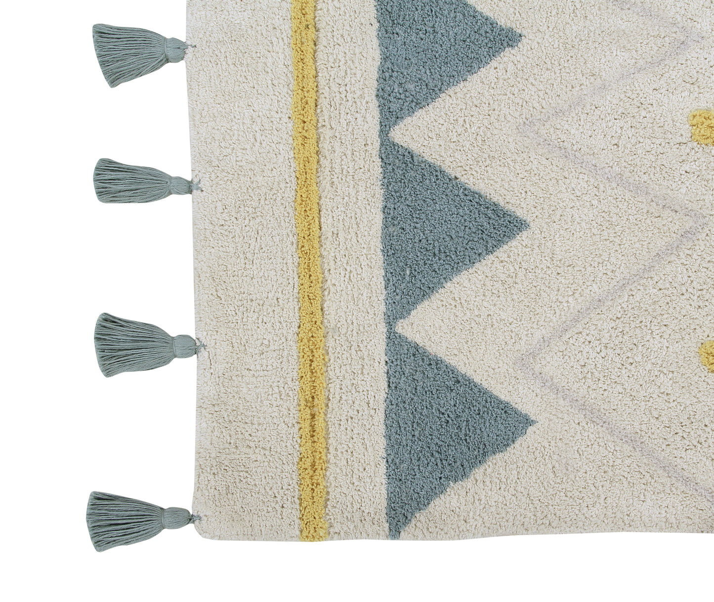 Azteca washable kids rug- Vintage Blue