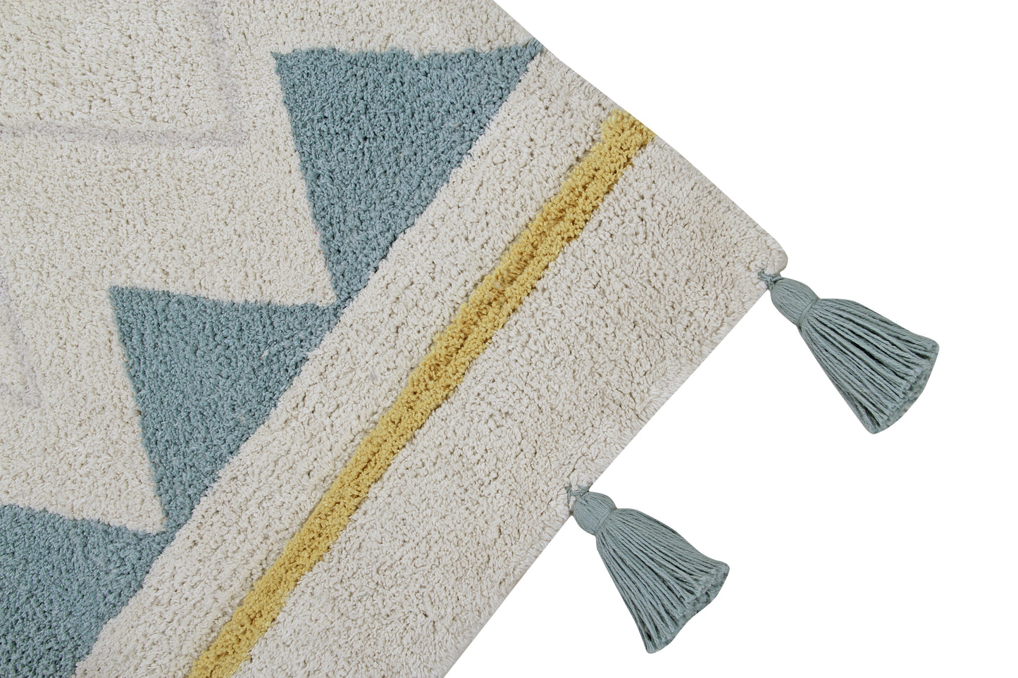 Azteca washable kids rug- Vintage Blue