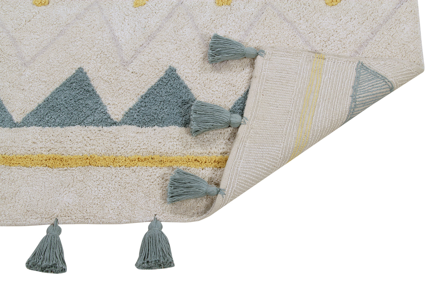 Azteca washable kids rug- Vintage Blue
