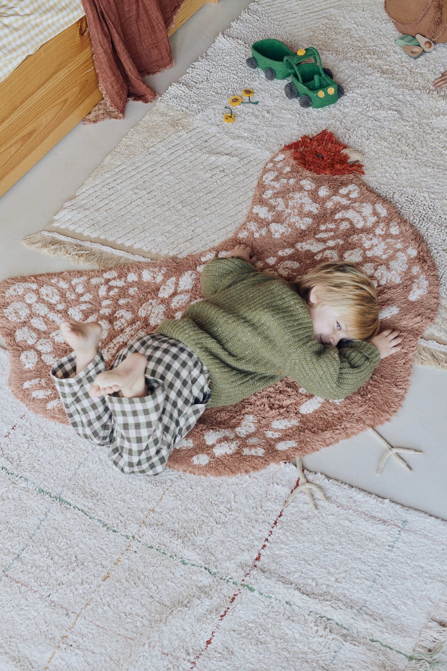 Washable kids rug chicken