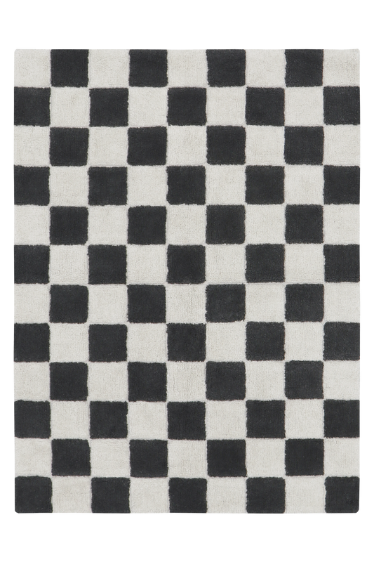 Washable rug-Kitchen tiles Dark Grey