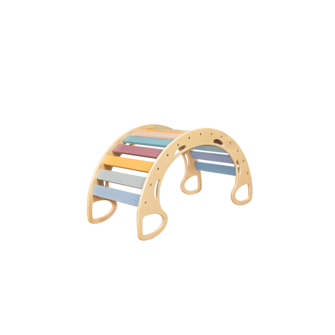 Large toddler wooden climbing set - Multicolour