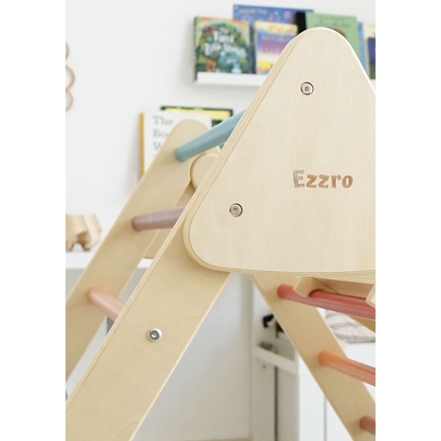Large toddler wooden climbing set - Multicolour