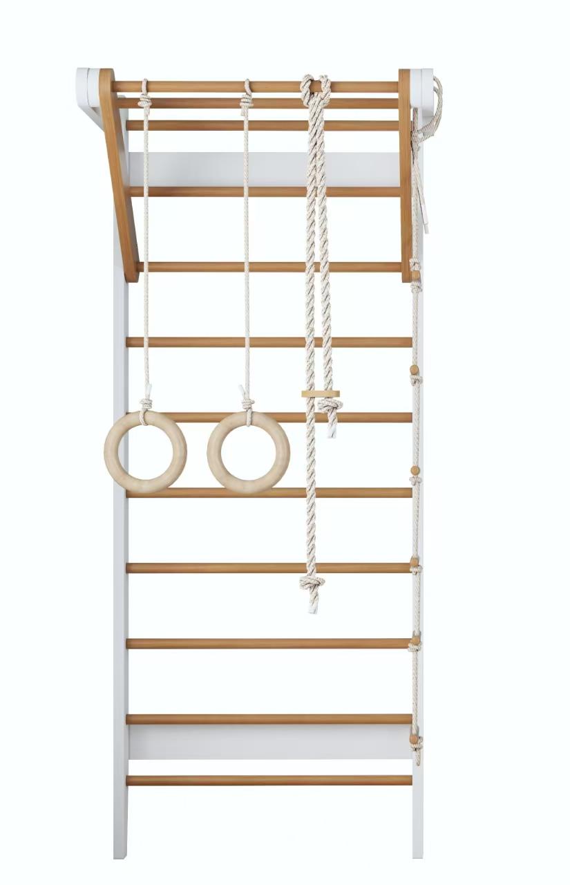 White and Natural Swedish Ladder Gym