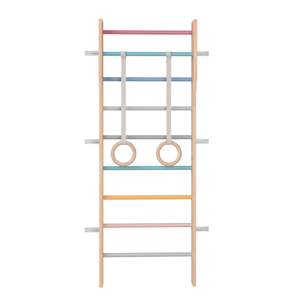 Modern Scandinavian wooden ladder gym- Multicolour