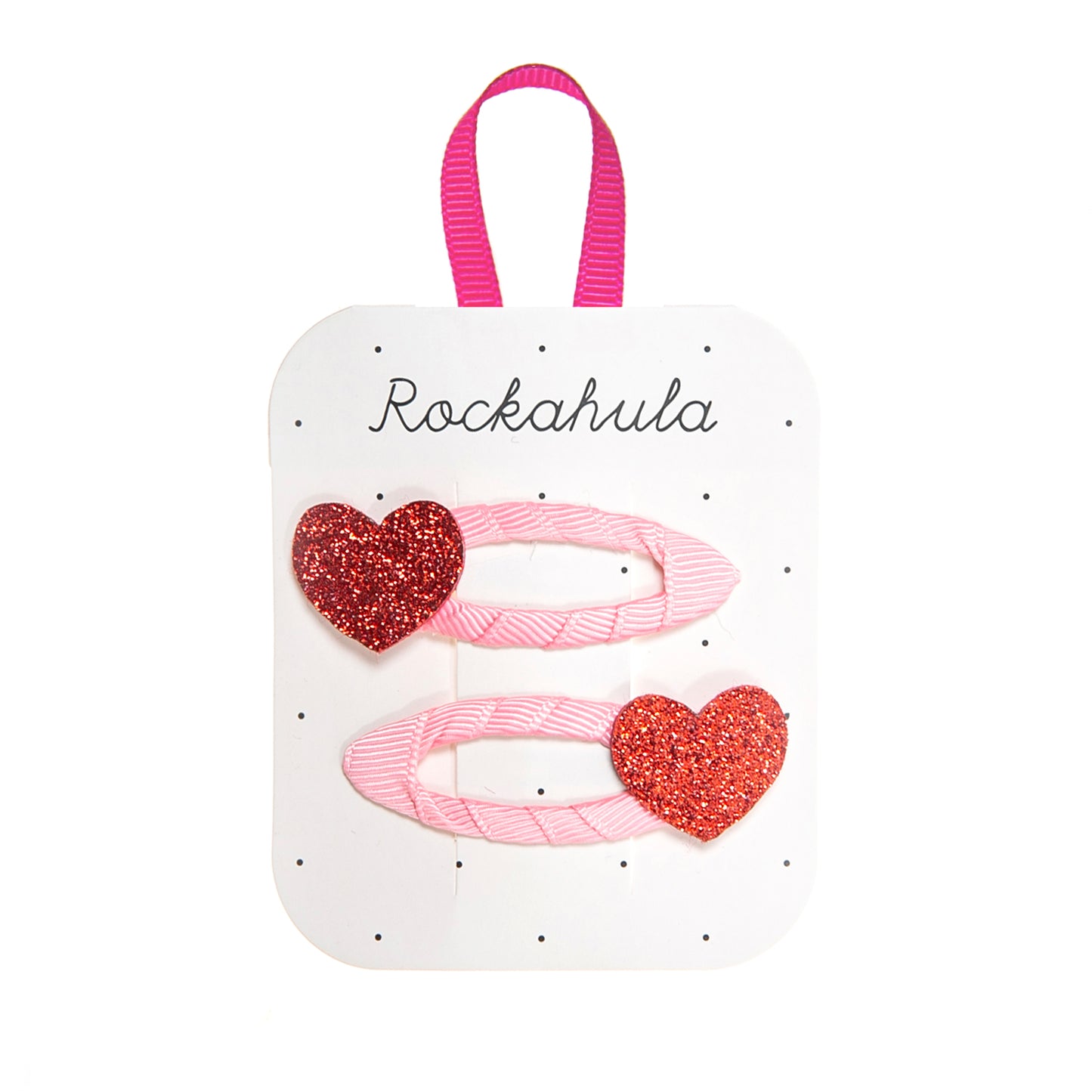 Love heart glitter hairclips