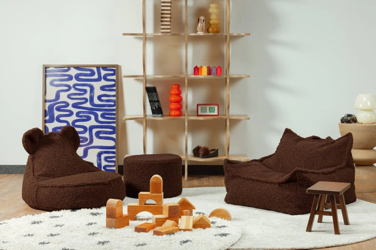 Wigiwama teddy fabric beanbag chair- Warm Hazel