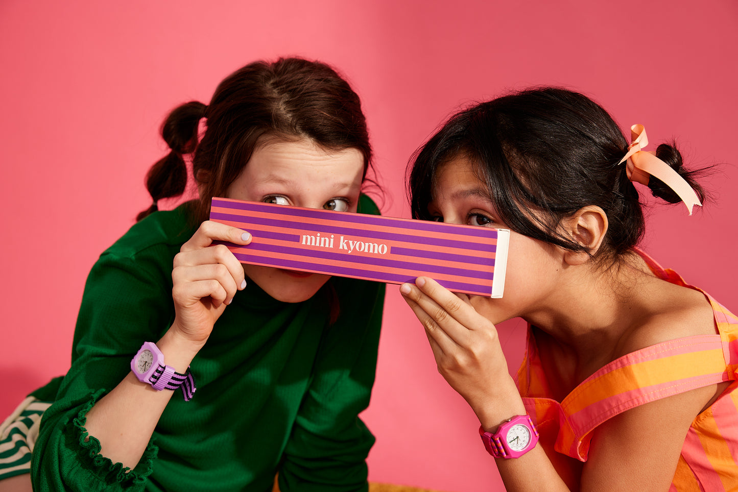Mini Kyomo fuchsia and orange eco friendly kids watch- Ruby Papaya