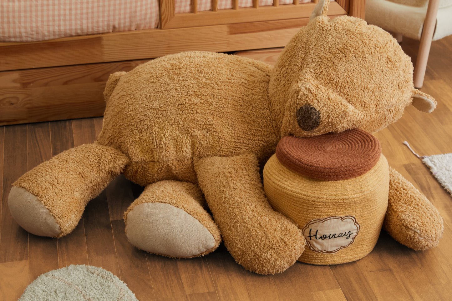 Sleepy giant bear pouffe