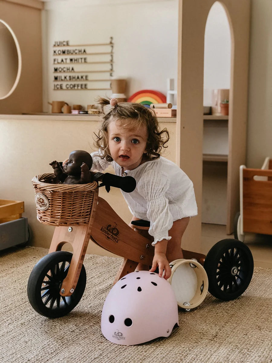 Wicker kids bike basket