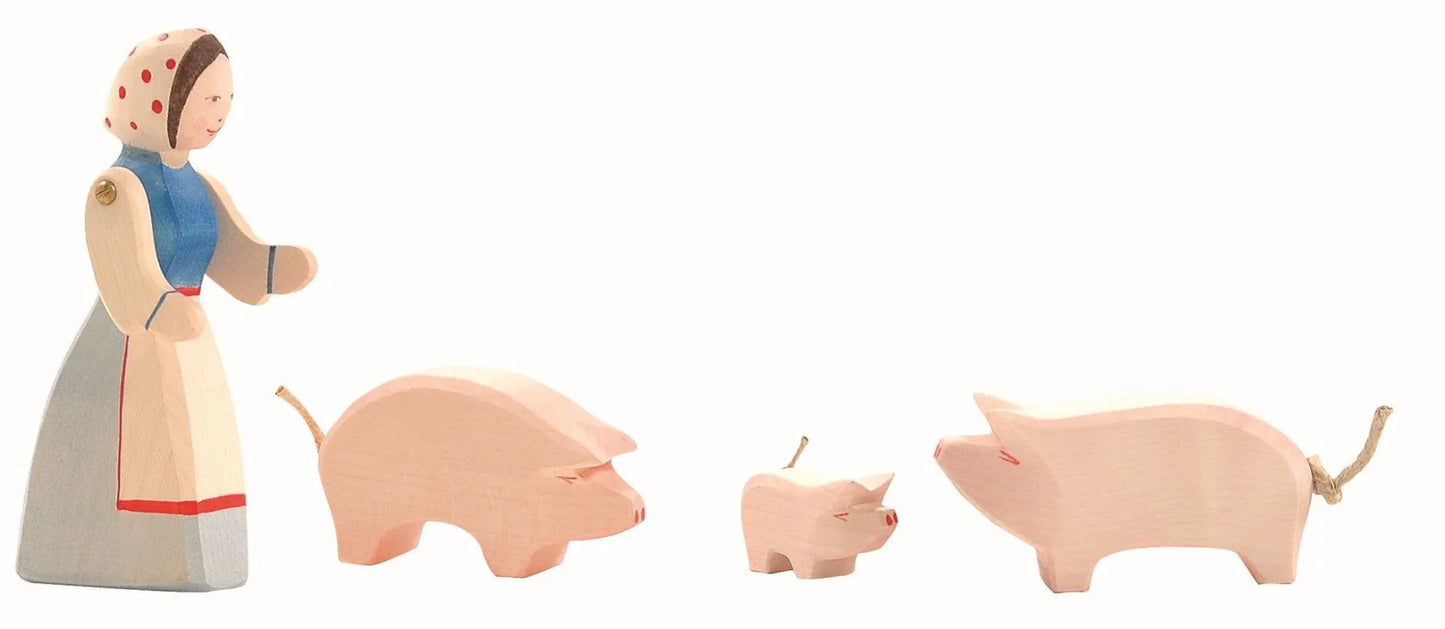 Wooden pig figurine