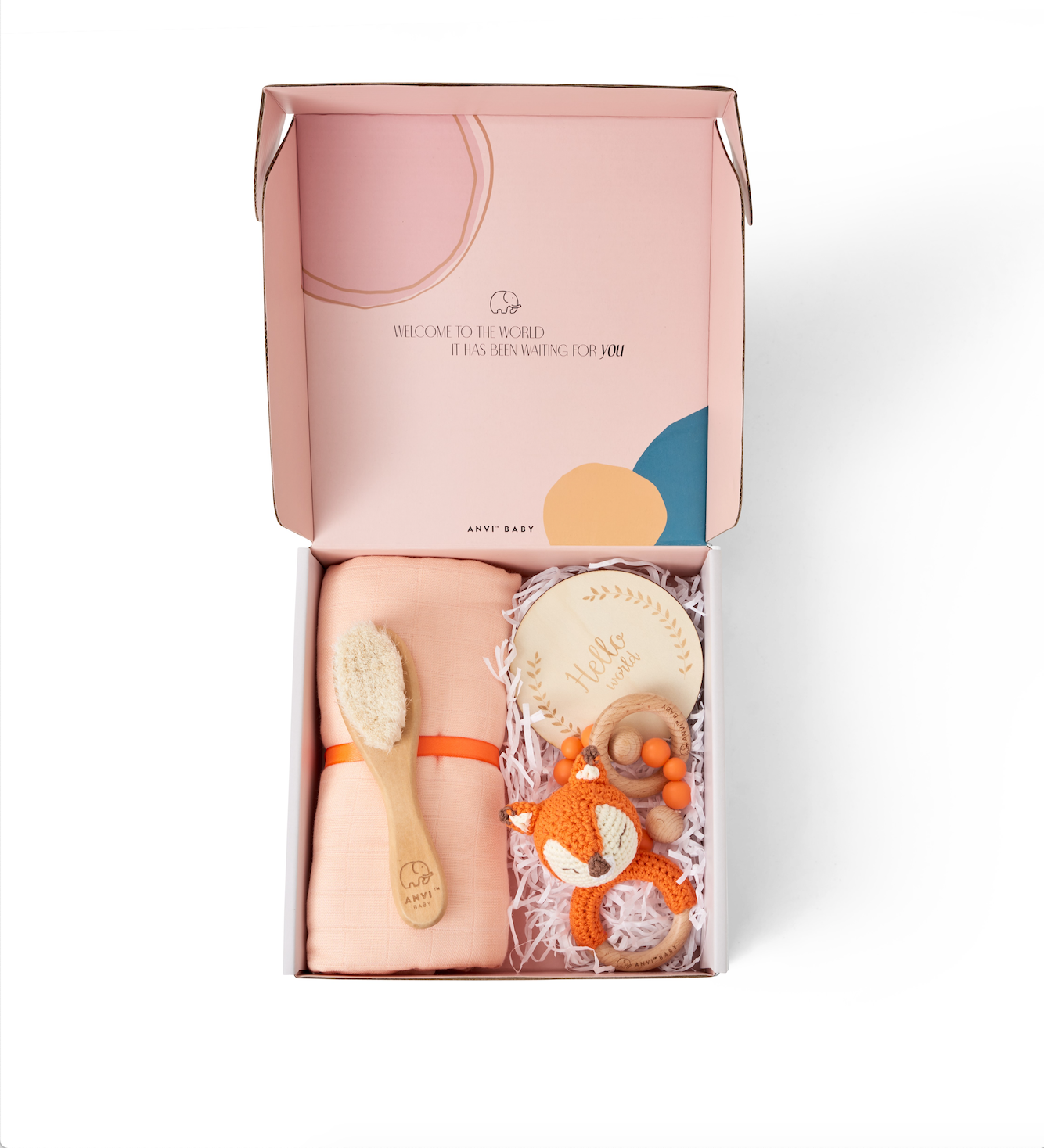 New born baby 5 pieces gift box- Fox