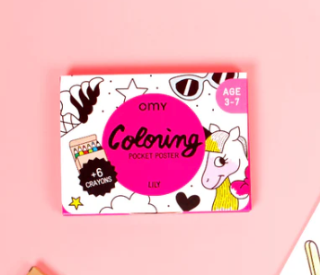 Lily unicorn pocket colouring poster