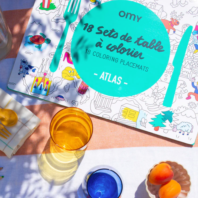 Atlas colouring placemats