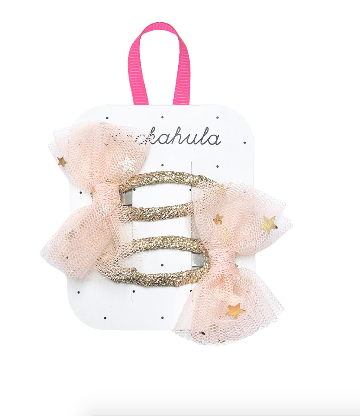 Celestial tulle bow hairclips