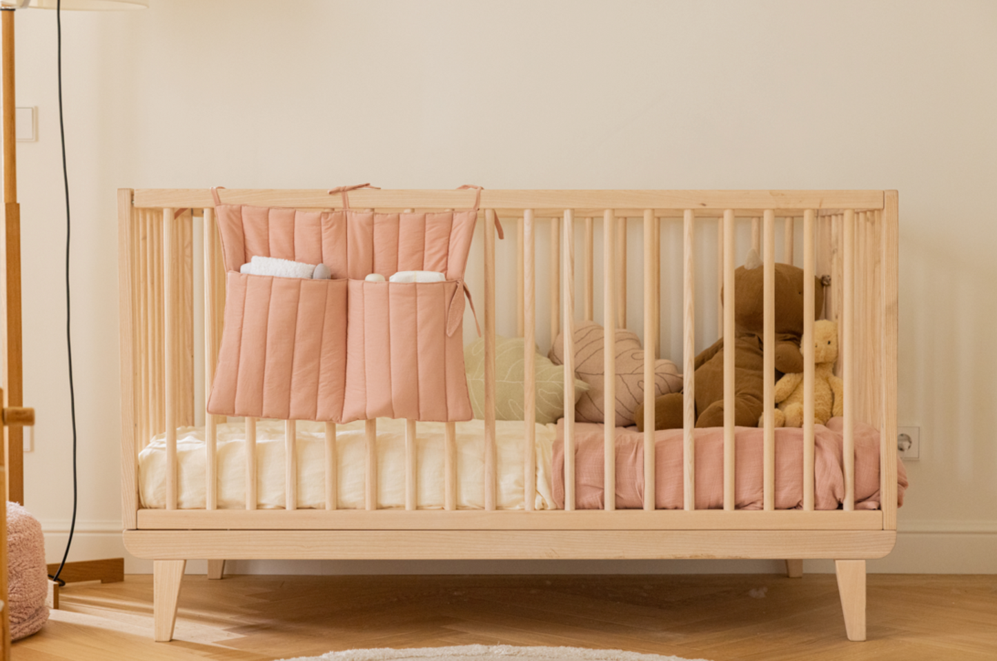 Crib pocket hanger storage- Vintage Nude