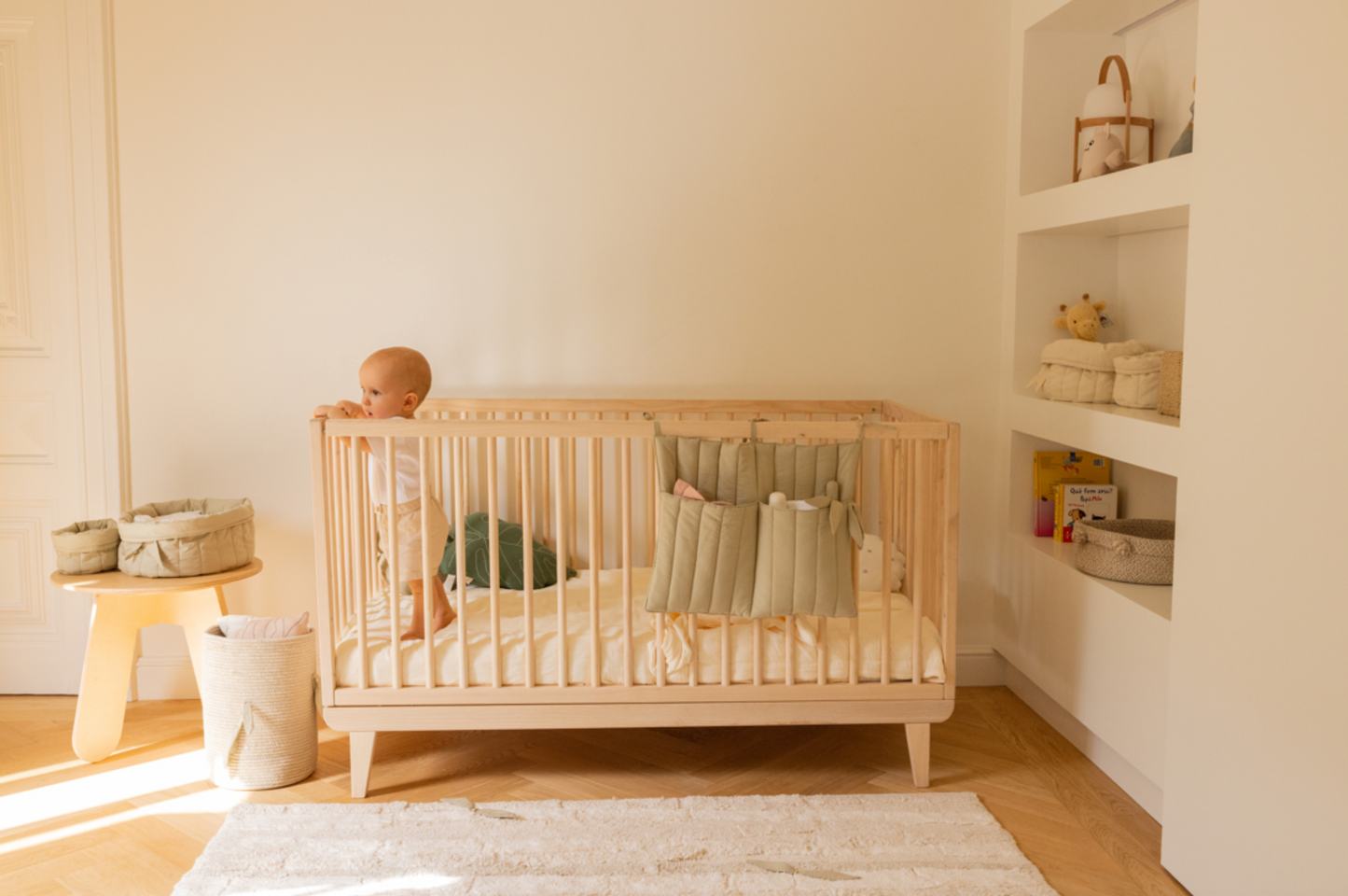 Crib pocket hanger storage- Olive