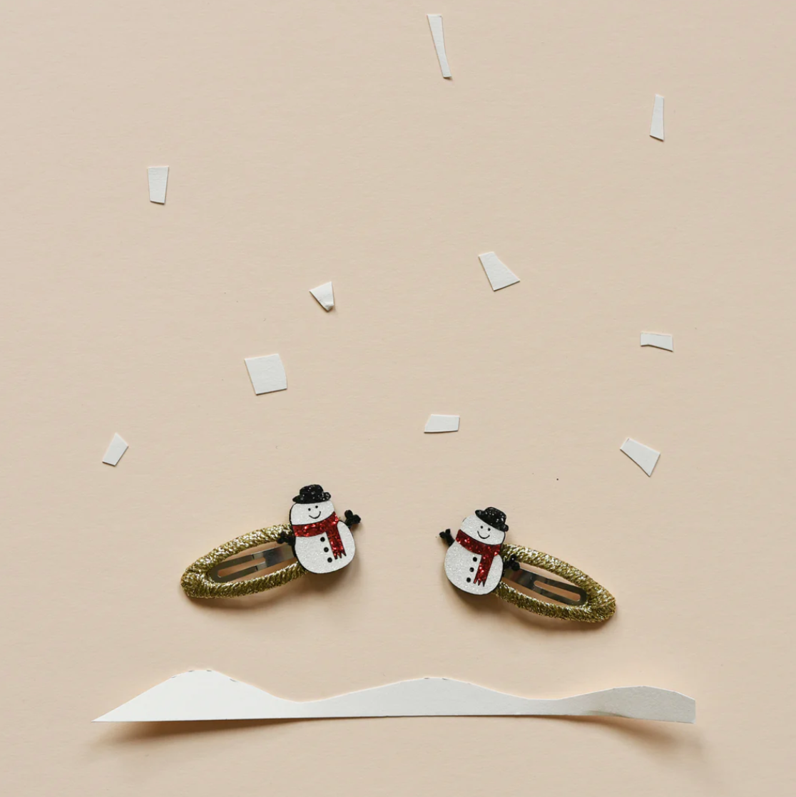 Snowman glitter hairclips