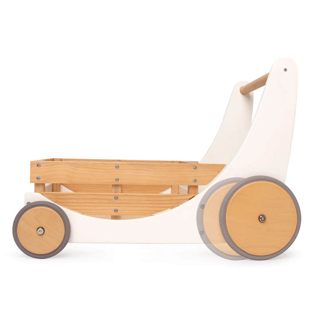 Wooden toy cargo walker- White